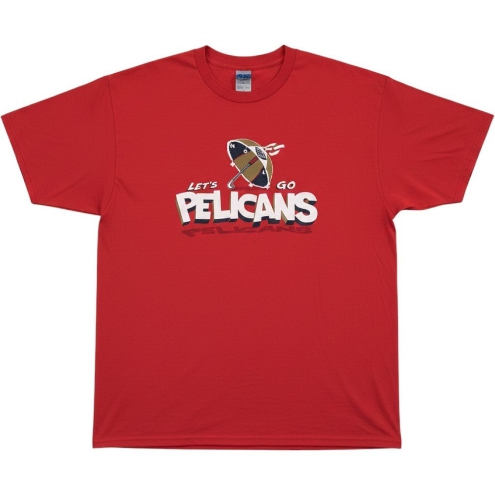New Orleans Pelicans T-Shirt Mens XL Red Lets Go Pelicans Smoothie King Gildan